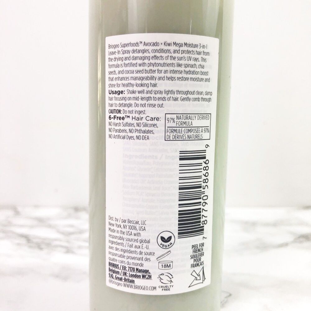 NEW Briogeo Avocado + Kiwi Mega Moisture Leave-in Conditioner Spray - Picture 10 of 10